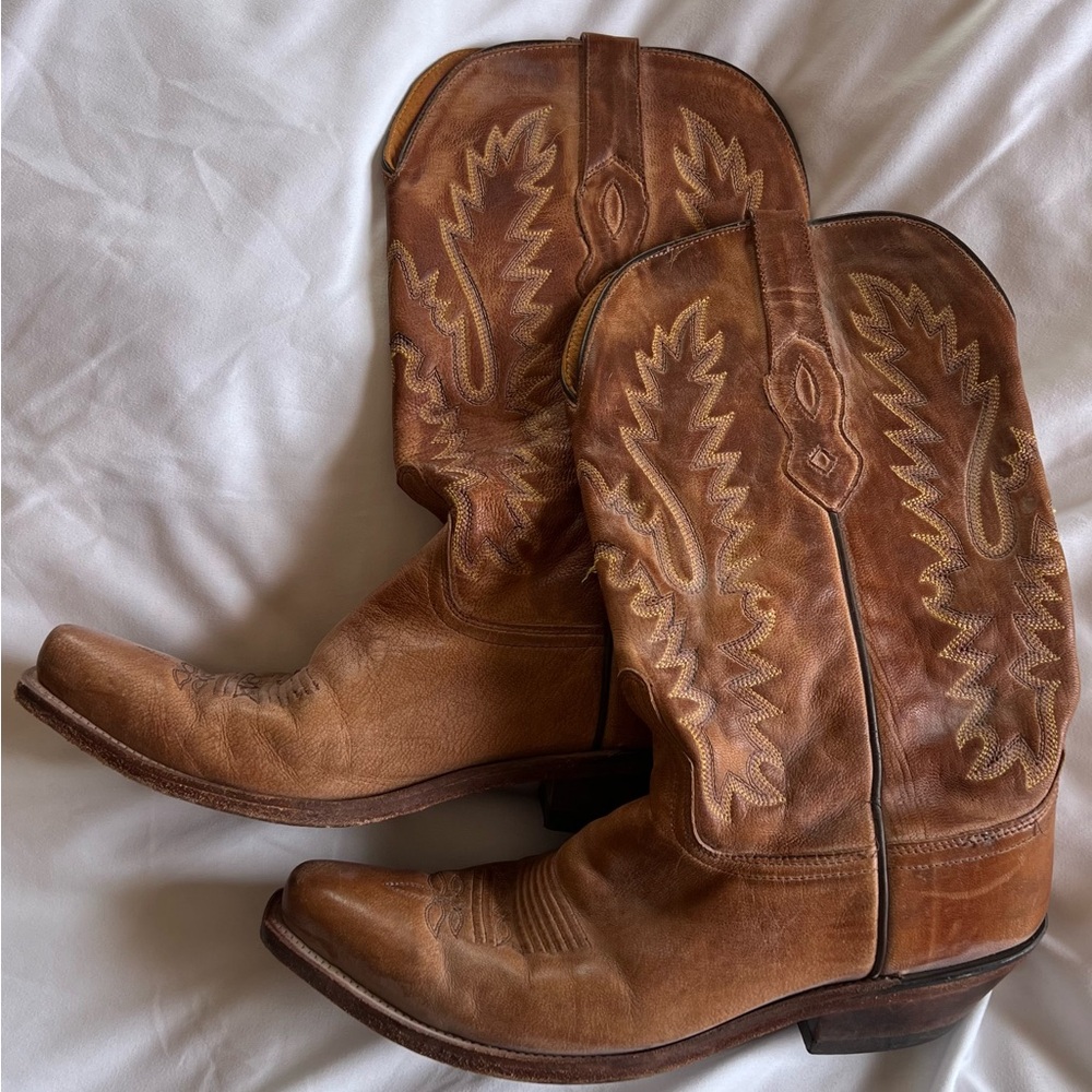 Old West Brown Heeled Boots
